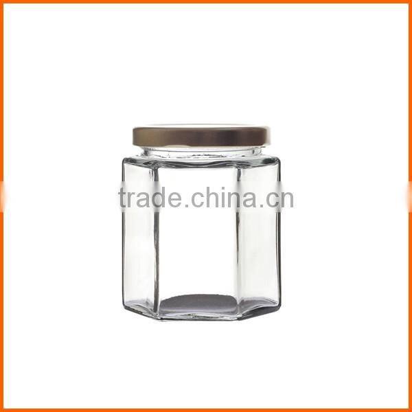 Hot sales wholesale glass jam jars with metal lid