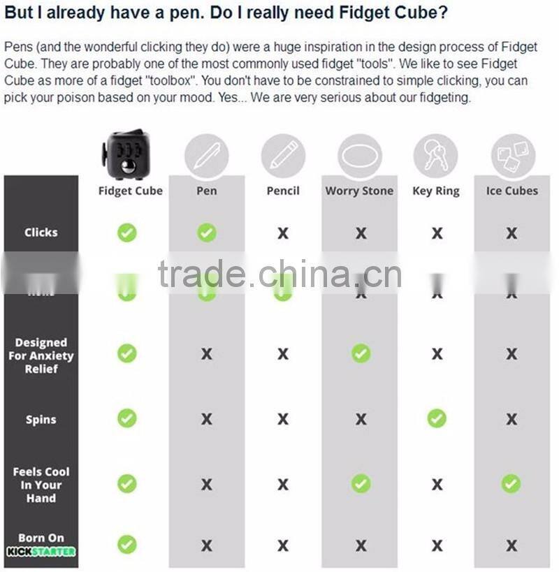 2016 New arrive Addicting High Quality 6-Sided Desk Toy Fidget Mixed colors magical cub smooth button desk toy fidget