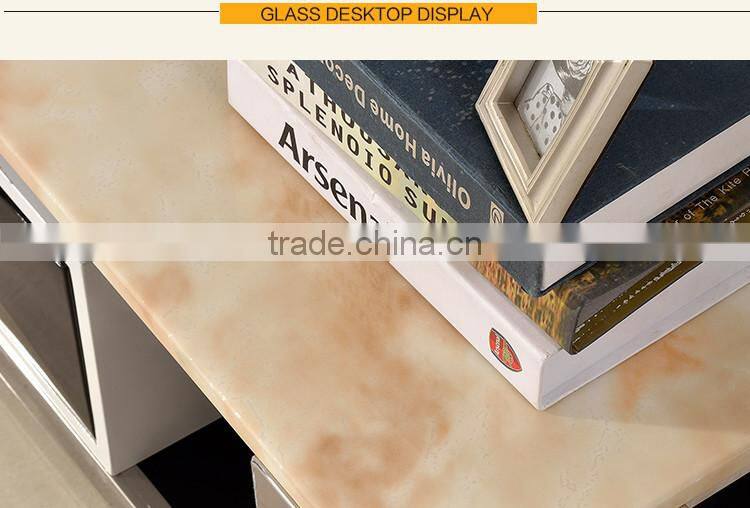 E377 Living Room Furniture Modern Corner White Lcd TV Floor Stand