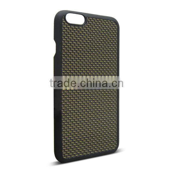 Spray Oil PC Bottom + Real Gold Carbon 3K Plain Weave Fiber Mobile Phone Case For iPhone 6