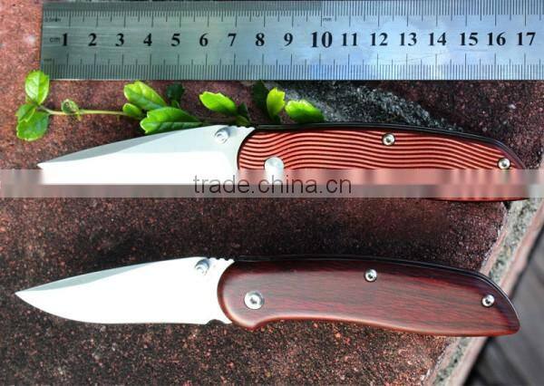 Custom Stainless Steel Camping Knife With Natural Rosewood Handle