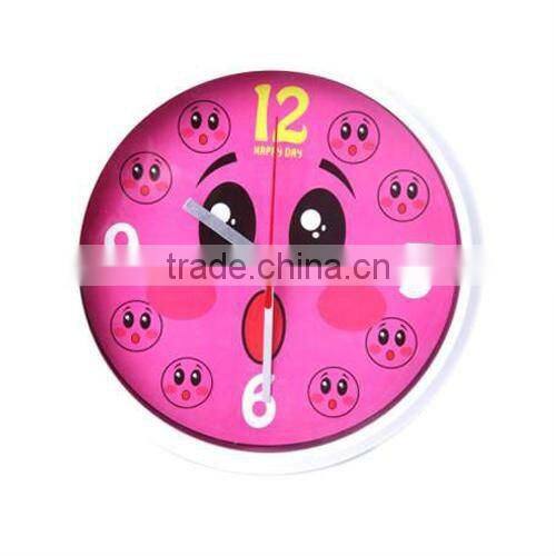 Creative circle cute face digital clock