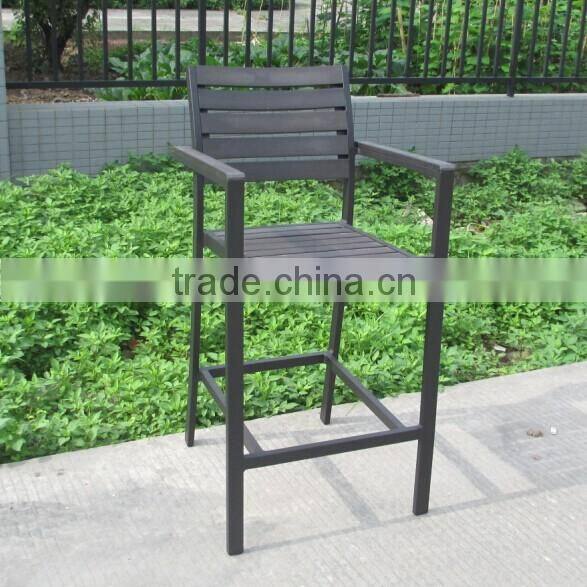 Outdoor bar furniture plastic wood high stool bar chair