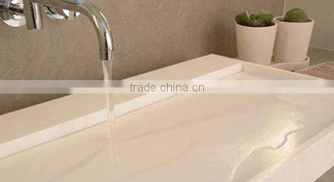 red corian made big size wall hung bathroom basin