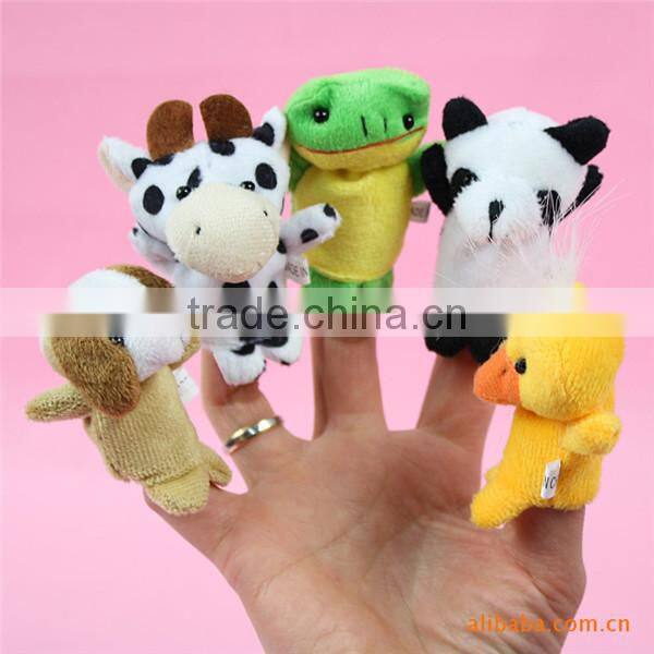 Plush animal puppets,Cartoon Animal Finger Puppet