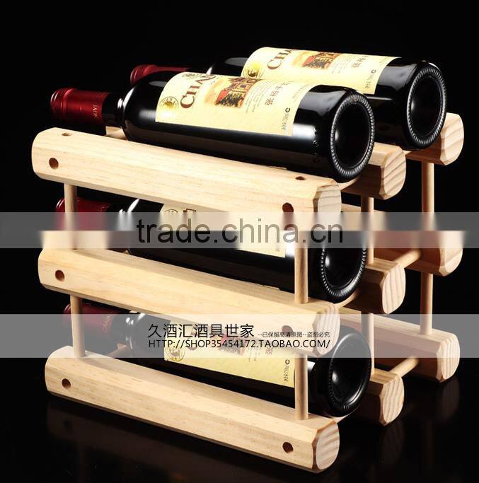 Solid pine Wine Rack Handmade Wooden Wine Rack With Lighting handmade wooden wine rack with low price