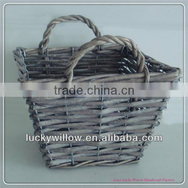 wholesale garden decorative small wicker antique flowerpot