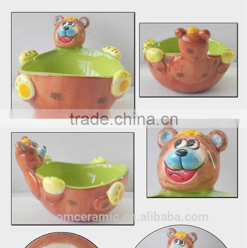 simple bloom ceramic bear cup