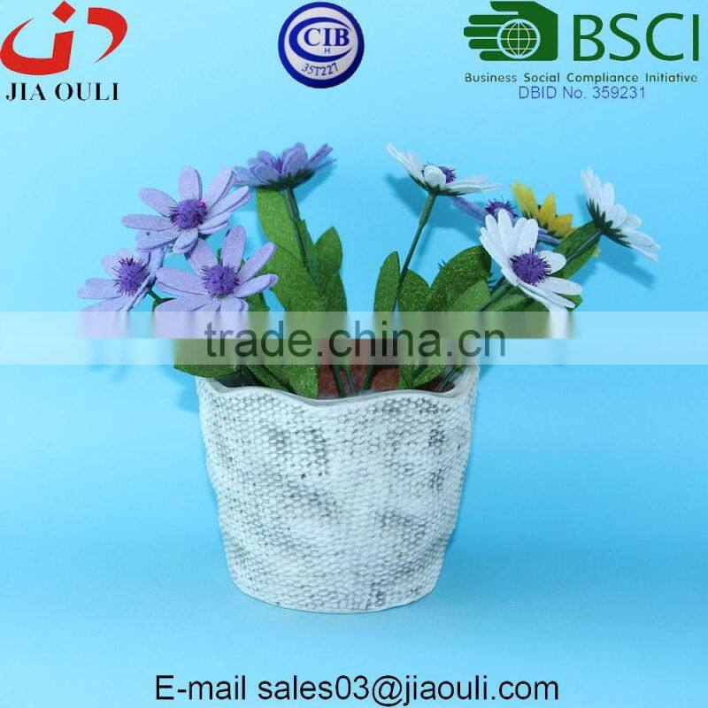 BSCI Audited Factory white Glazed Ceramic Ball shaped planter Succulent pot