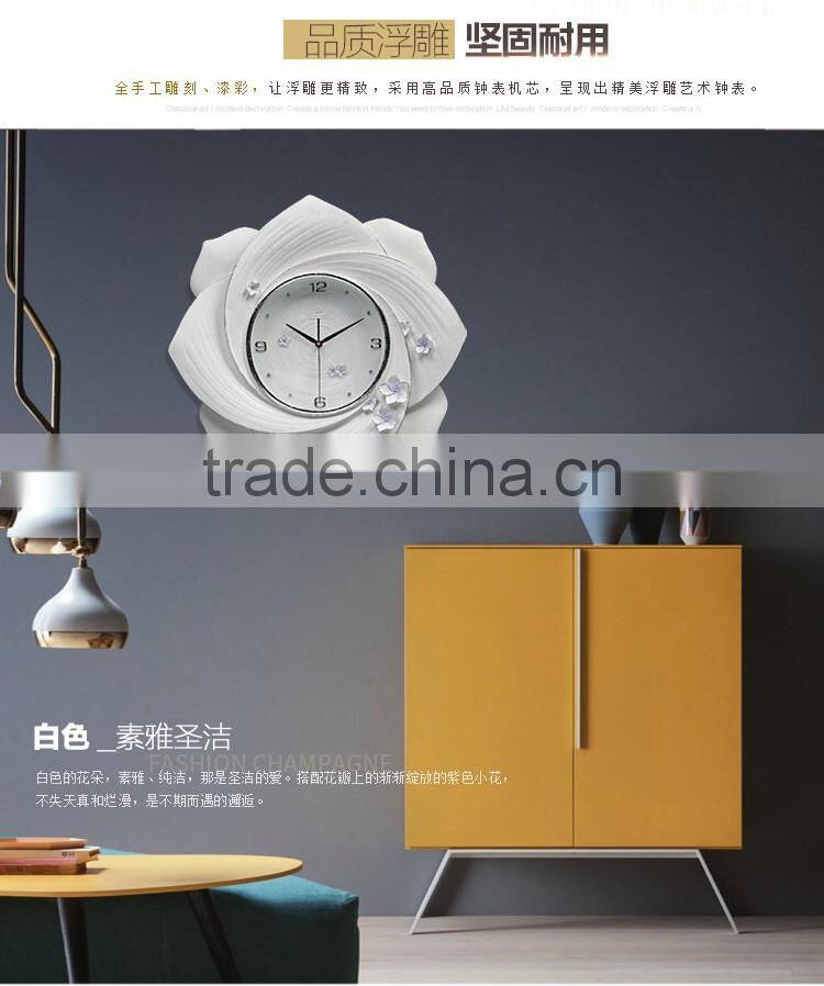 M28B Momoda Creative modern fancy elegant 3D flower wall clock quiet quartz home decoration large wall table clock set