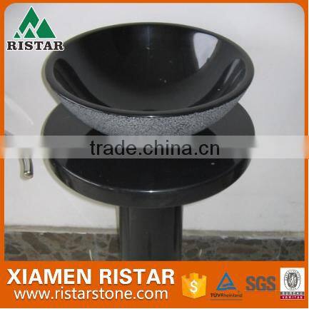 High quality round black marble stone bathroom basins and stone sinks RST-RB116