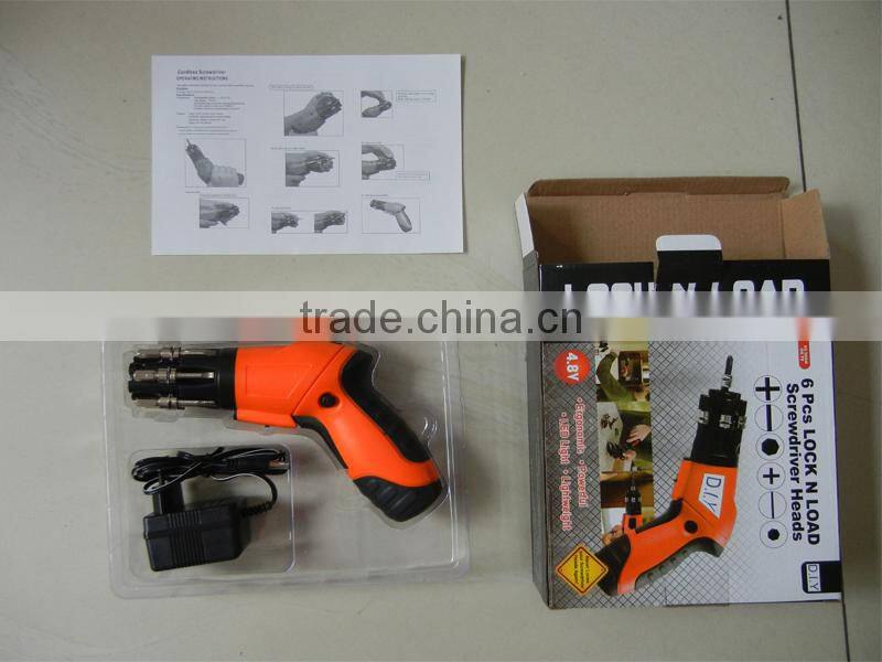 4.8V DIY cordless screwdriver set for househould use