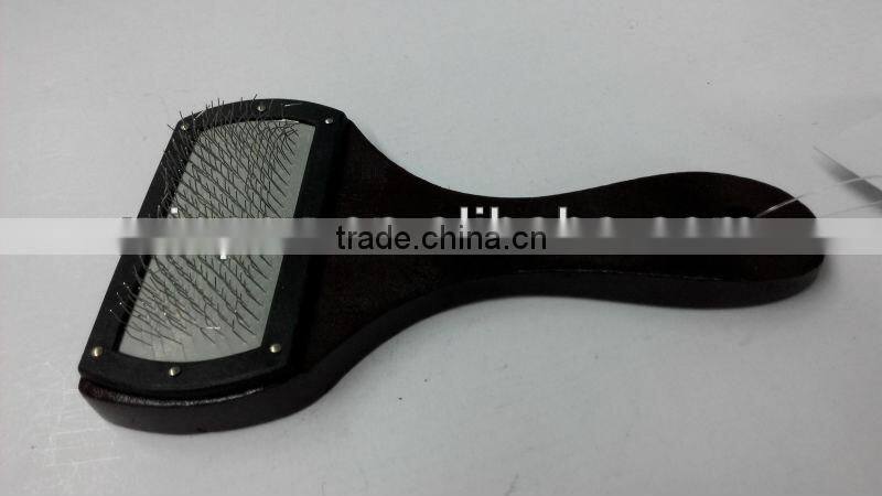 Wooden dog pet pin brush