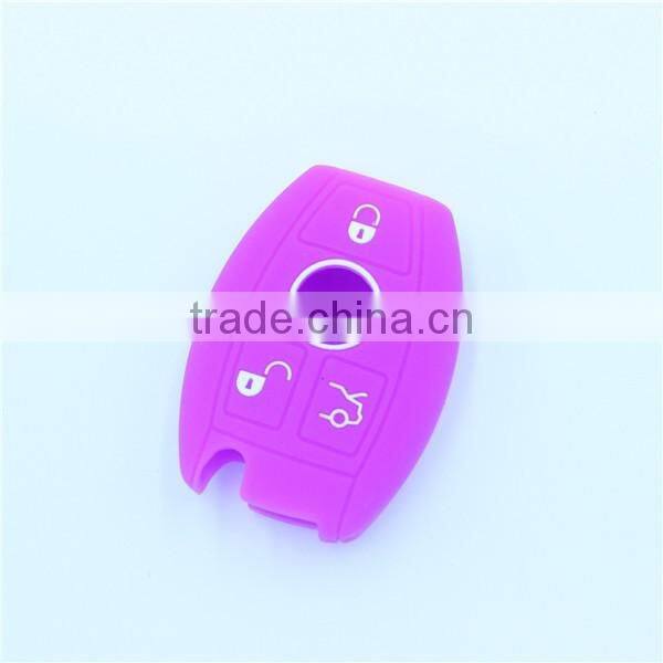 High Quality 3 buttons with hole Silicone Car Key Cover Case for Mercedes-benz remote keys in stock