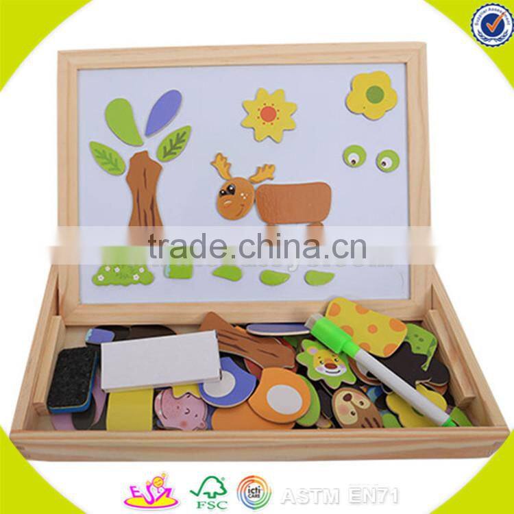 Wholesale multifunction magnetic wooden easel blackboard top quality wooden blackboard wooden double sides blackboard W12B060