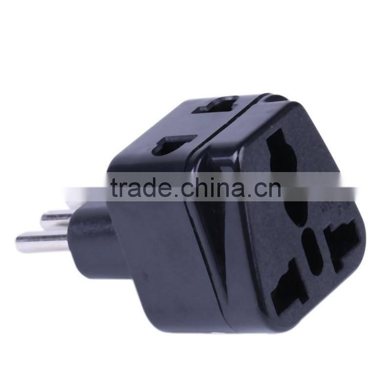 WDI-12A 3 Round pins 10A 250V AC 2 in 1 Italy, Uruguay embedded pins plug converter