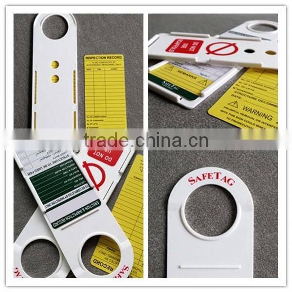Material ABS/PP for injection mould plastic caution tag / scaffolding tag for sale to Dubai