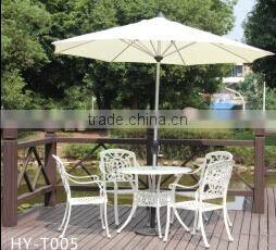 White Stainless Steel Garden Table and Chairs