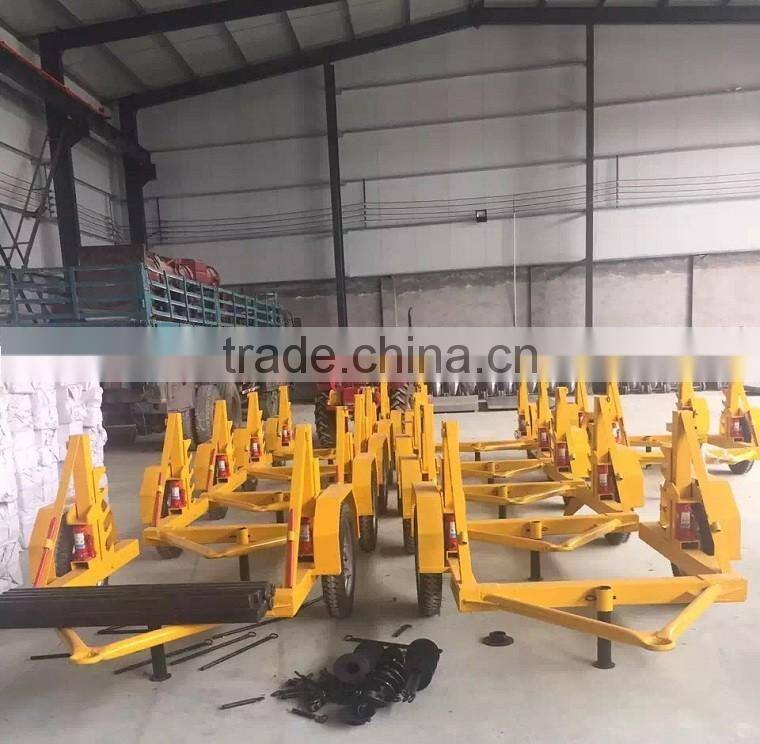 YT-1500 Hydraulic Steel wire rope reel trailer / Stranded Galvanized steel wire drum vehicle