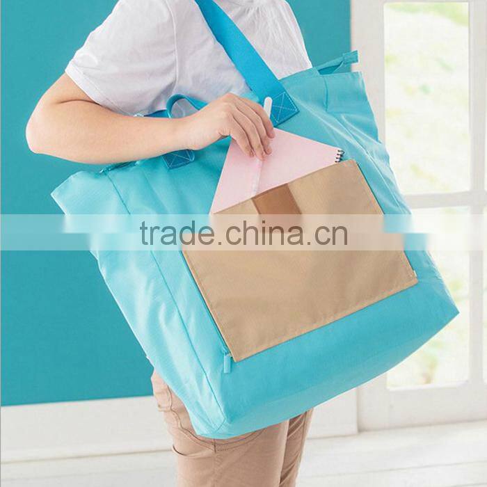 Korea Style Polyester Folding Travel Shopping Bag