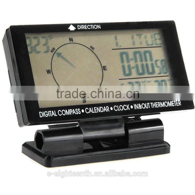 2016 in-Car Digital Compass 4.6" LCD Display Blue LED with Clock Thermometer Calendar