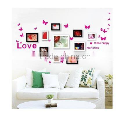 Butterfly love photo wall can remove three generations of wall stickers, kids room decoration 3d wall stickers