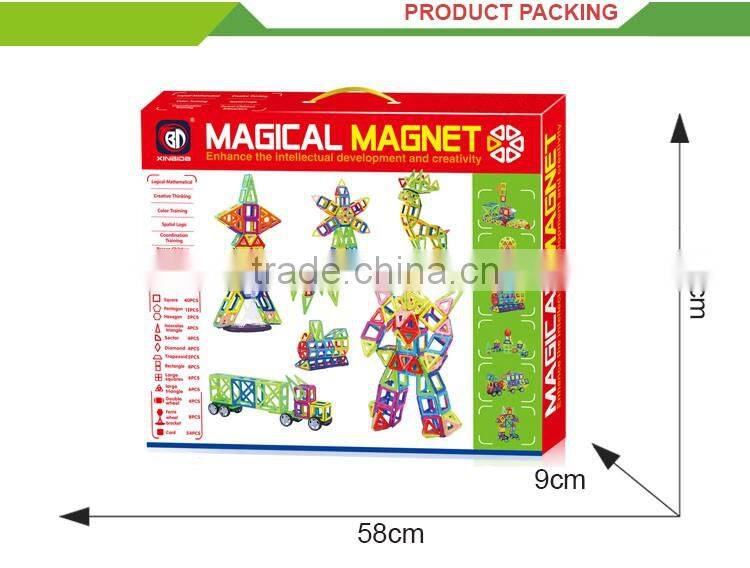 198PCS kids plastic building blocks diy magic magnetic bricks