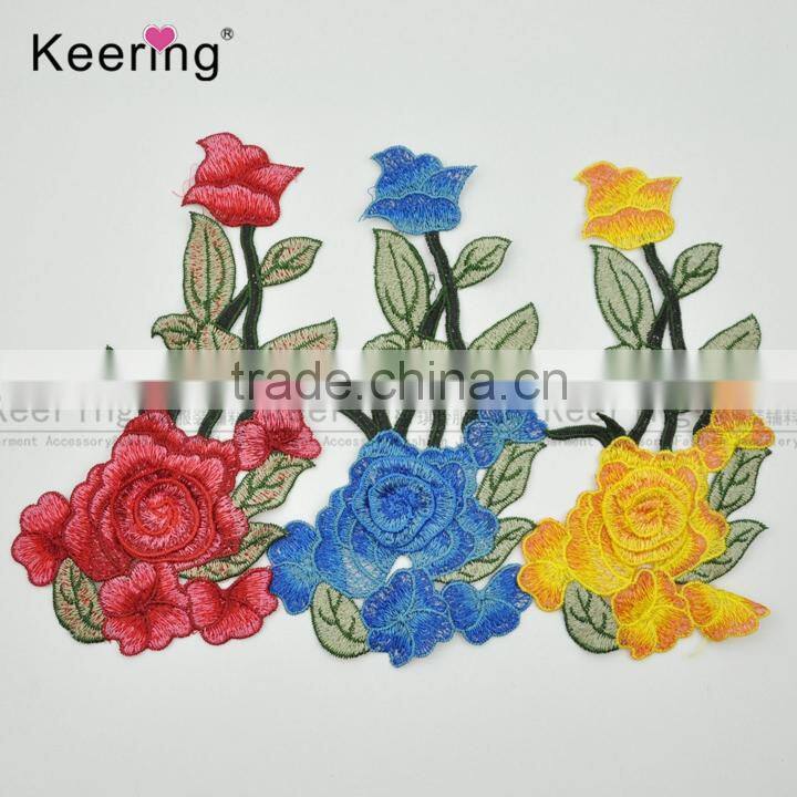 2017 new arrival garment accessoriesl flower decoration embroidery patch from keering WEF-758