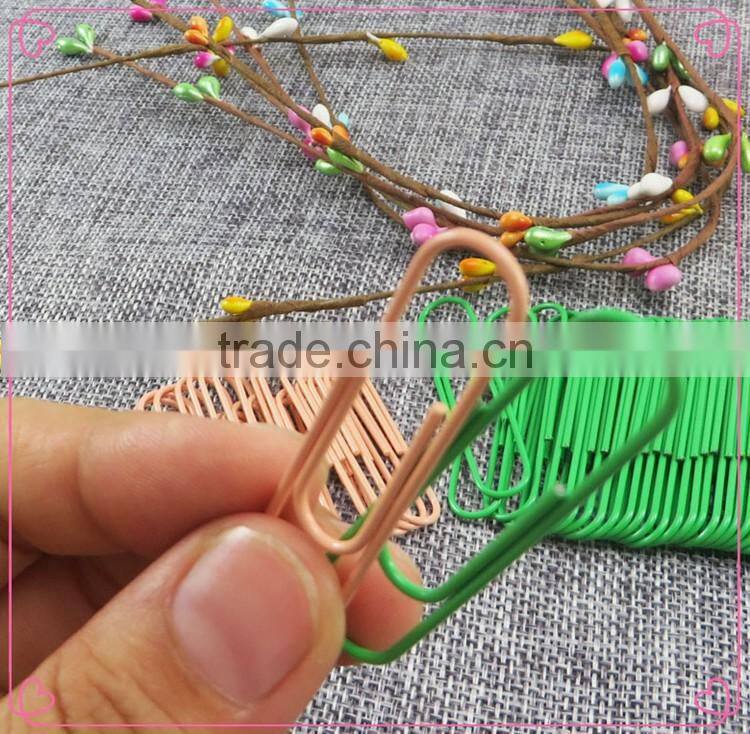 Colorful metal wire money office stationery paper clips 50mm