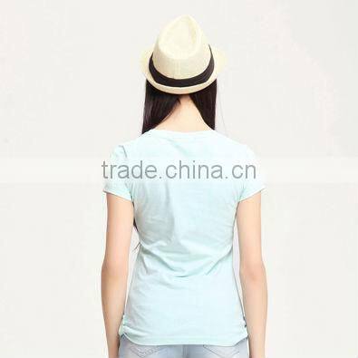 2017 fashion cotton blue ladies t-shirt, promo t-shirt ,dog t-shirt