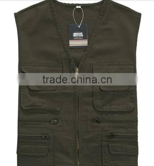New 2017 Man Clothes Quick Drying Multiple Pockets Hunting and Fishing Vests for Men High Quality Casual Male Vest