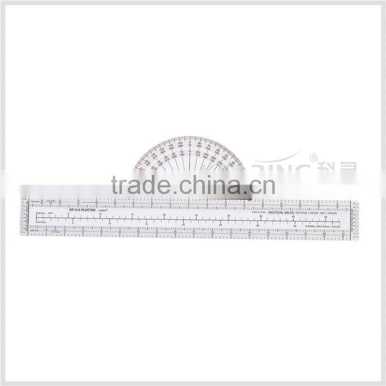 Kearing brand manufacture high quality transplant flexible fixed plotter, plastic aviation ruler for pilot training # CP-1