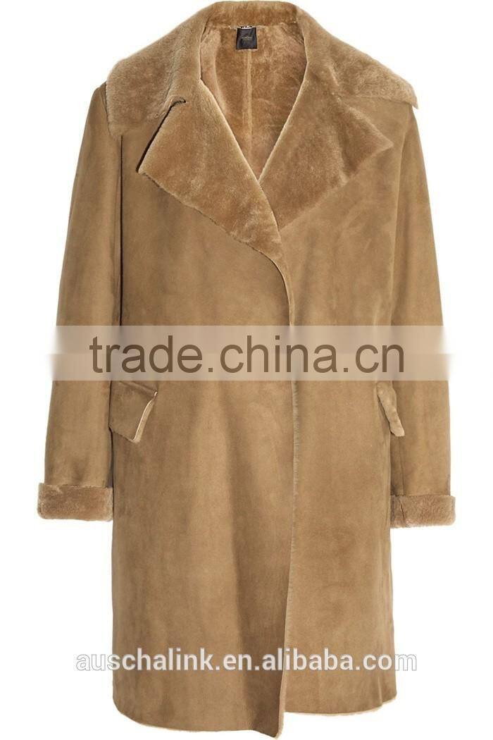 new arrival wholesale winter ladies shearling coat OEM service