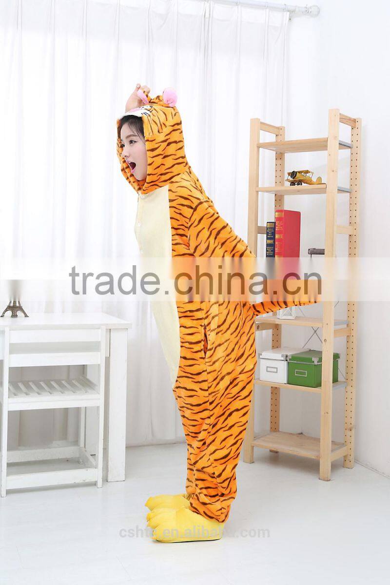 flannel cartoon adult animal jumpsuit animal pajamas jumpsuit jump tiger design