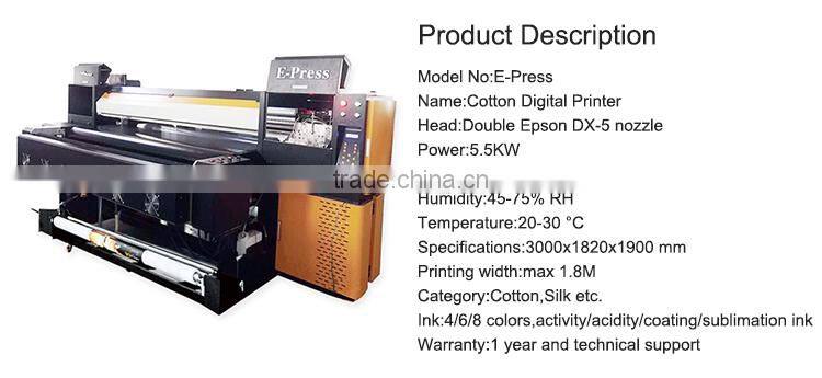 GZYESUN pigment rotary printer automatic shirt cloth digital fabric printing machine