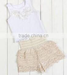 2017 high quantity baby spring/summer outfits lace petti set