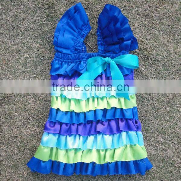 Hot Sale ! Model Girls' Dresses Green Satin Petti Dress Flower Girls' Dresses