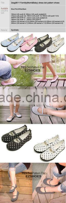 2ssg0611 Familly(Mom&Baby) Youth8 to US8 dress dot pattern shoes