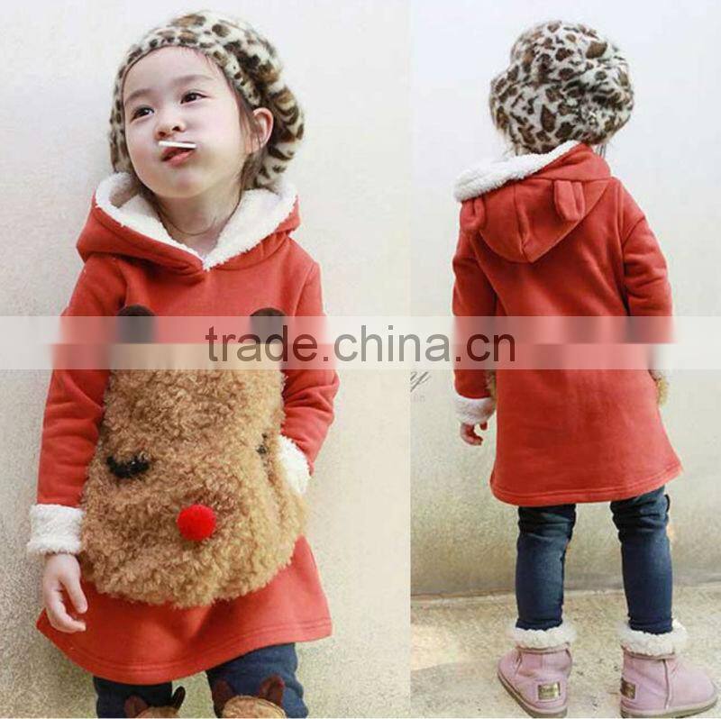 2015children clothing autumn winter Bear Sweater Fleece baby Set hoodie swearer sets