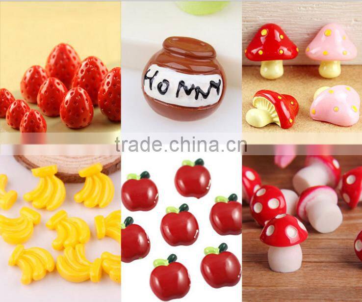 diy apple orange fruit design phone sticker accessories new trendy fruit resin charms for mobile phone