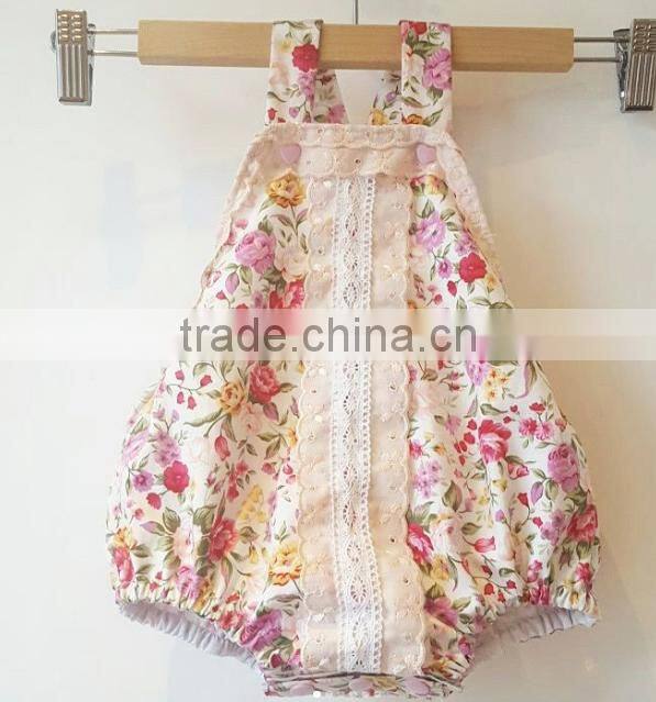 Classical Ruffle Baby Rompers Lace Fabric Readymade Garments Wholesale