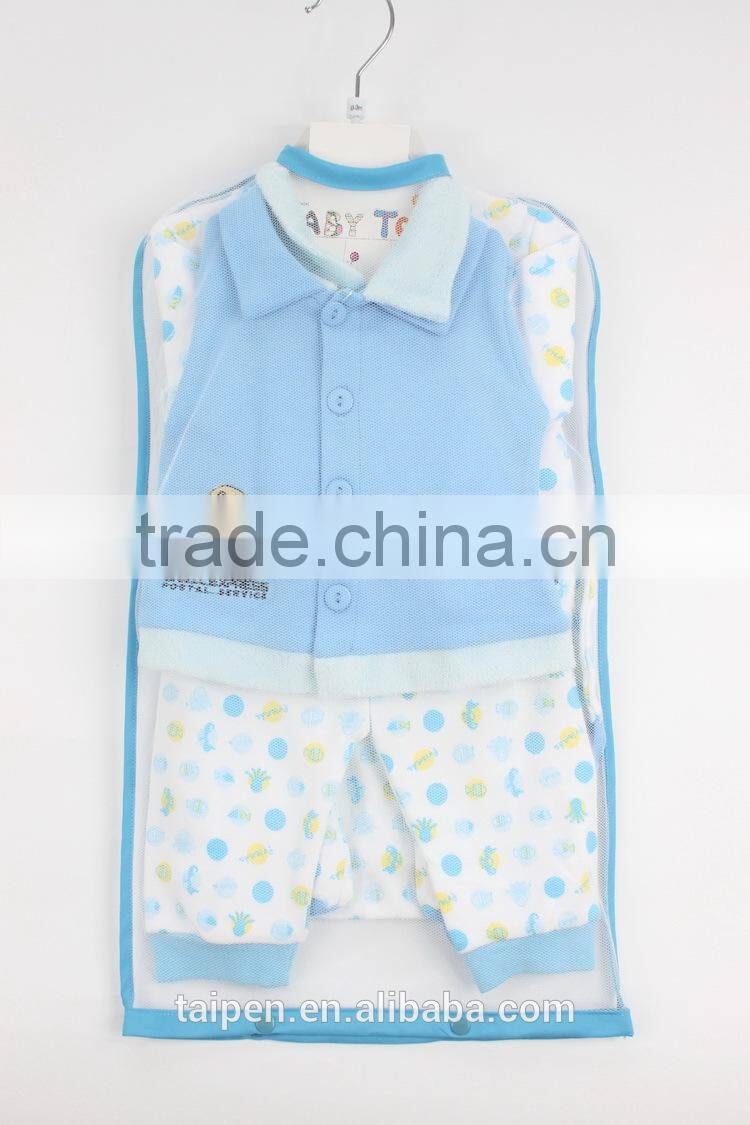 8TB1-109 Blue Plain Knitted Baby Winter Clothing 8 Pcs Set New Born Baby Gift Set With Hanger Package