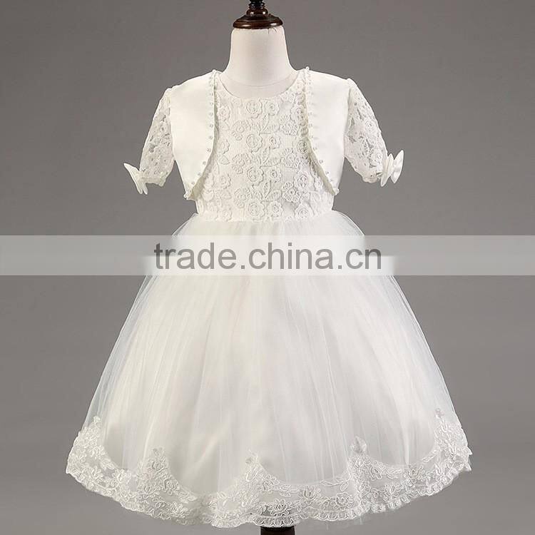 2016 Summer style kids dress flower lace princess party costume girl floral dress
