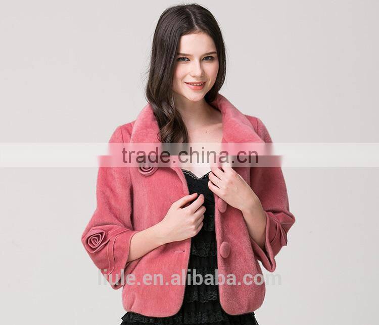 2014 latest design fashion women clothing factories in china plus size woolen korea women winter coat