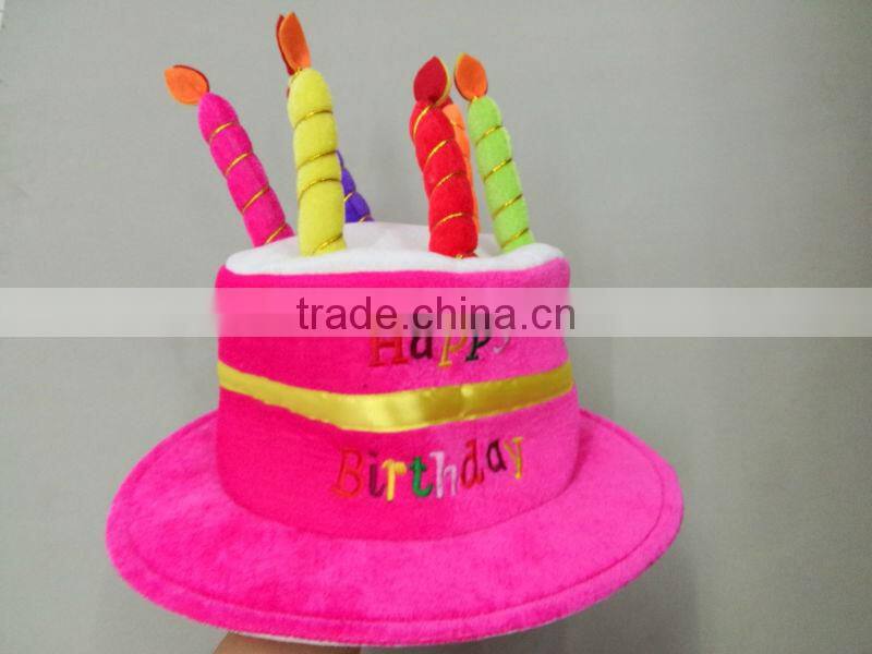 Funny Double layer cake hats birthday party gift cake hat with candle