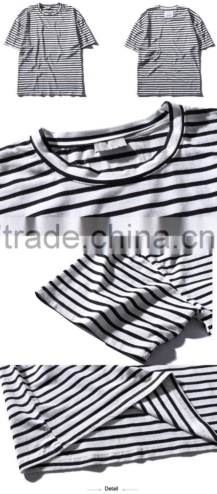 stripe cotton short sleeves t shirt for men