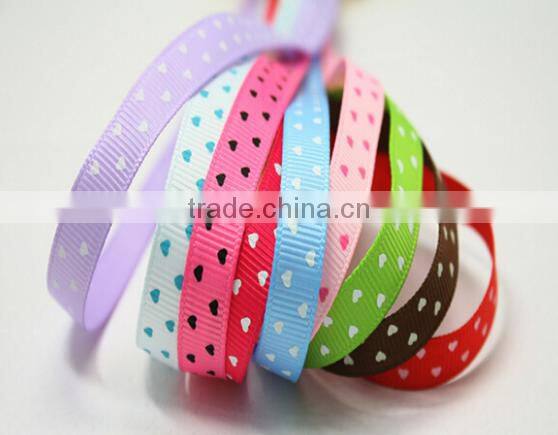 hi-ana ribbon 172 Factory Supply Wholesale Heart-shaped Print Satin Ribbon