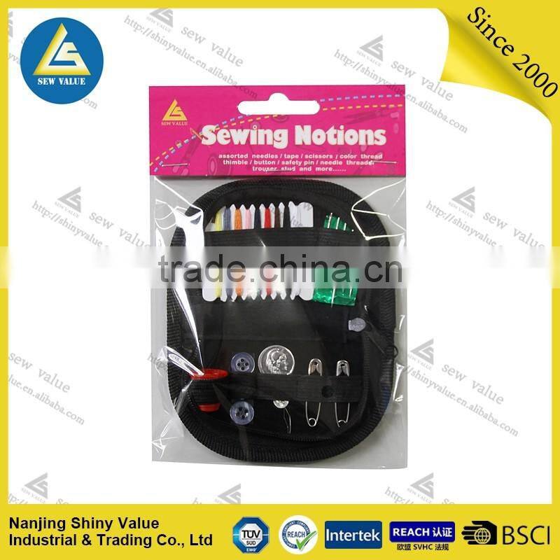 new arrival compact polyester bag home sewing kit with thread and buttons