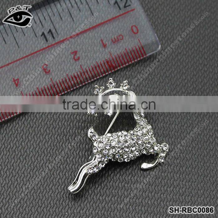 Fashion Rhinestone Brooch Deer Designs For Garment Dress