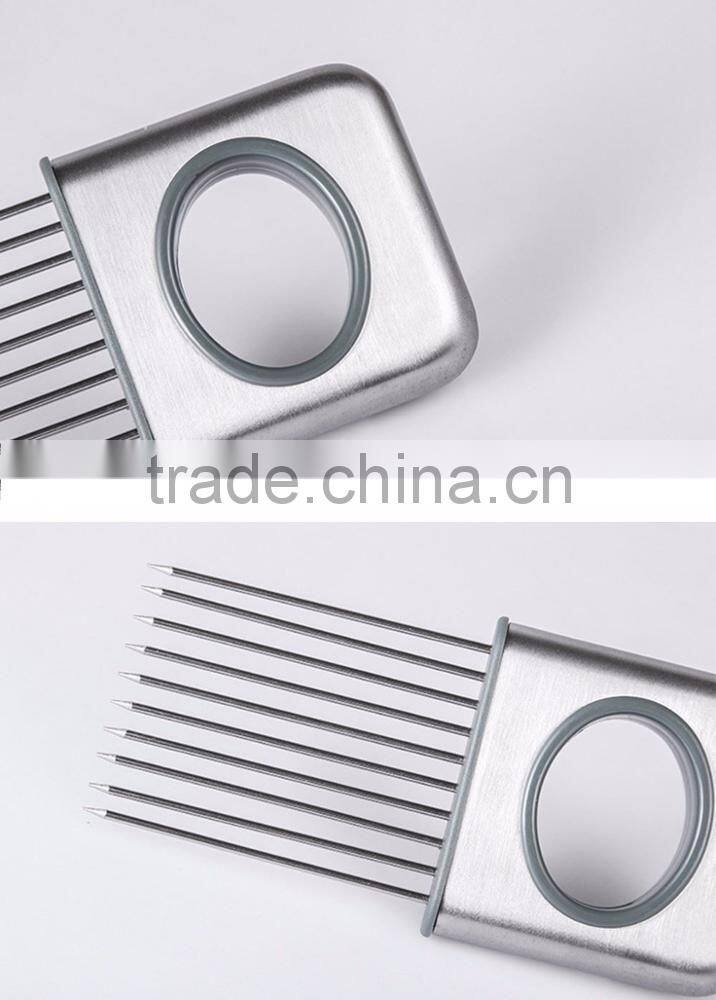 Fruit Vegetable Tools Stainless Steel Onion Holder Slicer Kitchen Gadgets Easy Cut Tomato Meat Tenderizer Onion Holder Fork